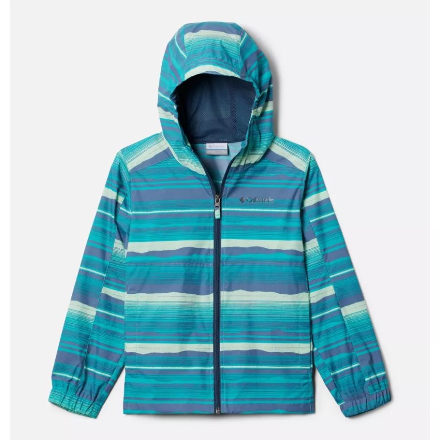 ブライト アクア ホライズン ストライプ キッズ グレンネーカー スプリング ジャケット コロンビア