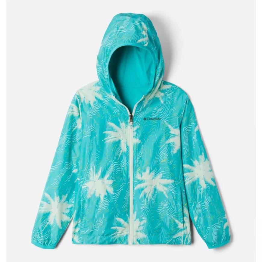 ブライト アクア トポ パームス コロンビア キッズ ピクセル グラバー リバーシブル ジャケット