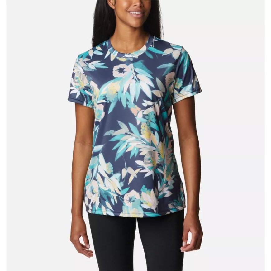 ブライト アクア/ウィスタリアン コロンビア レディース フォーク ストリーム Tシャツ