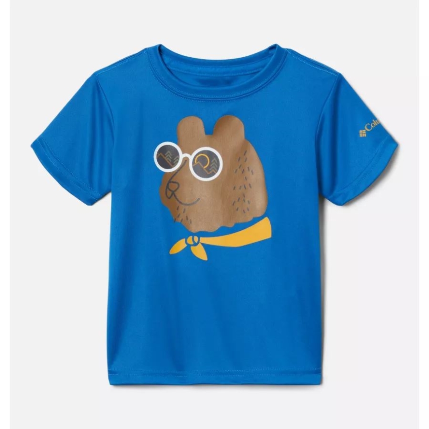 明るいインディゴ ベアリー シェード ボーイズ 幼児 グリズリー リッジ 半袖 グラフィック Tシャツ コロンビア