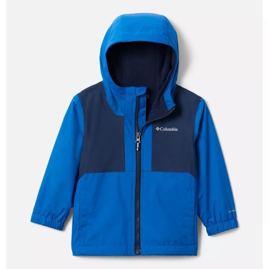 ブライト インディゴ/コール ネイビー スラブ コロンビア 男の子 幼児 レイン トレイル フリース ライニング ジャケット