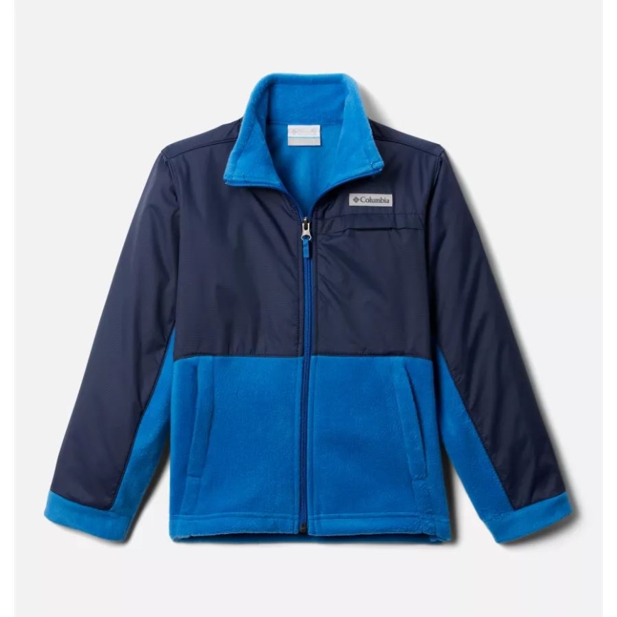 ブライト インディゴ/カレッジネイビー コロンビア ボーイズ スティーンズ マウンテン オーバーレイ フリース ジャケット