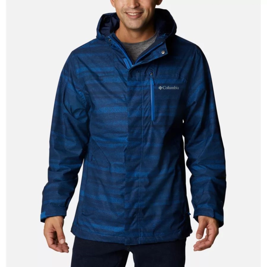 ブライトインディゴヘザーストライププリントコロンビアメンズゴールデングローブシェル