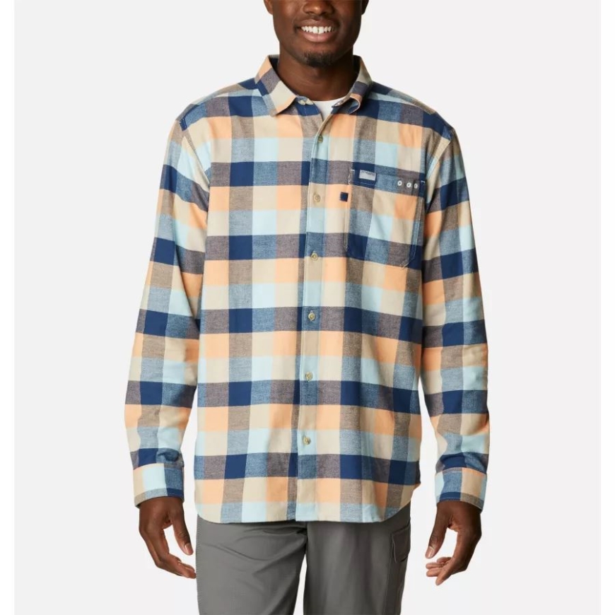 ブライトネクター マルチチェック メンズ Pfg スラックタイド フランネル 長袖シャツ コロンビア