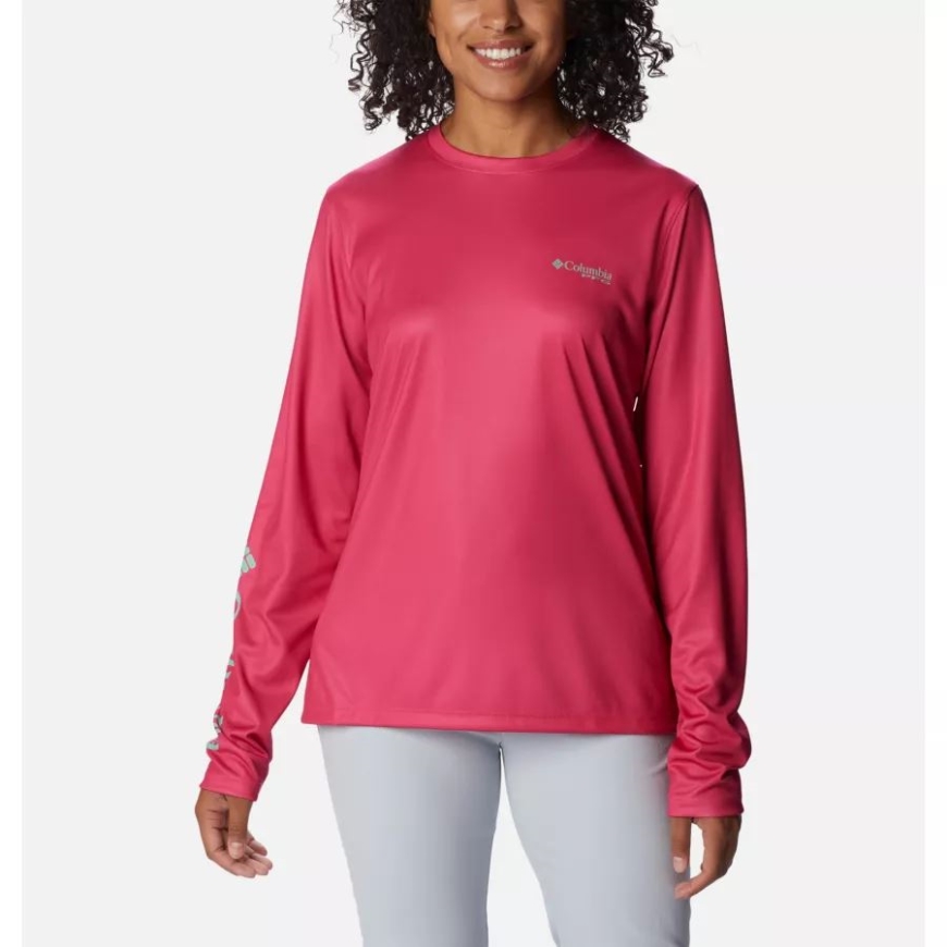 サボテン ピンク/ケルプ パルメット レディース Pfg タイダル ティー セイルフィッシュ フレア ロング スリーブ シャツ コロンビア