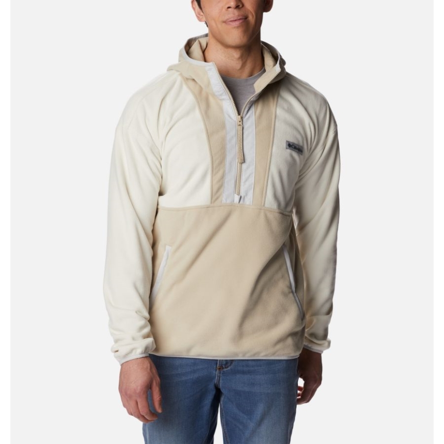 チョーク/古代化石/ニンバス グレー メンズ バックボウル ライト ハーフ ジップ フリース パーカー コロンビア