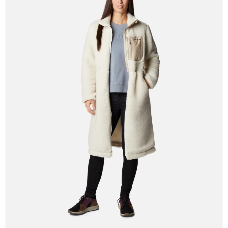 チョーク/古代化石女性のアーチャー リッジ シェルパ ロング ジャケット コロンビア