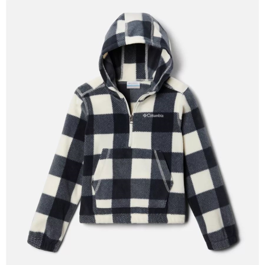 チョーク チェック コロンビア ガールズ ベントン スプリングス フード付き ハーフジップ フリース プルオーバー