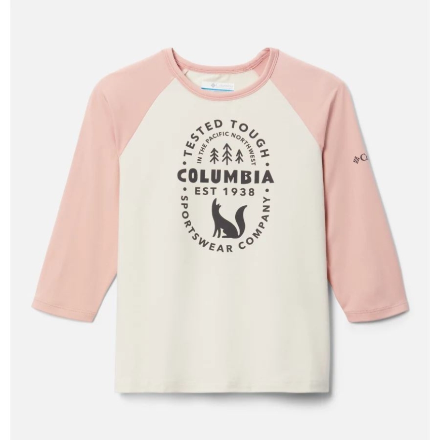 チョークヘザー/フェイクピンク キッズ アウトドア エレメント 七分袖シャツ コロンビア