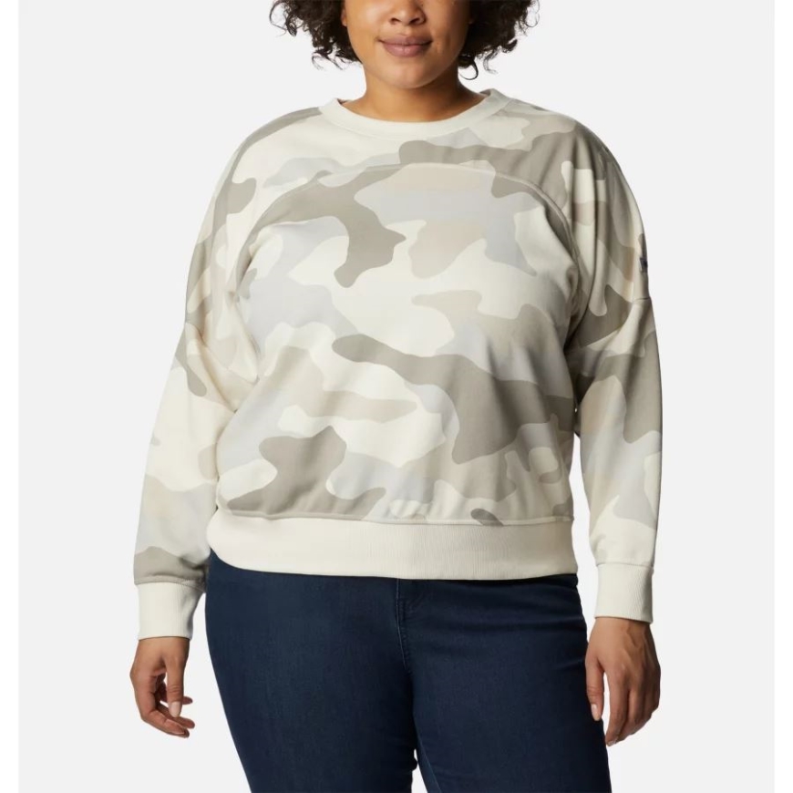 チョーク モッド カモ コロンビア レディース コロンビア ロッジ フレンチ テリー​​ クルー プラスサイズ