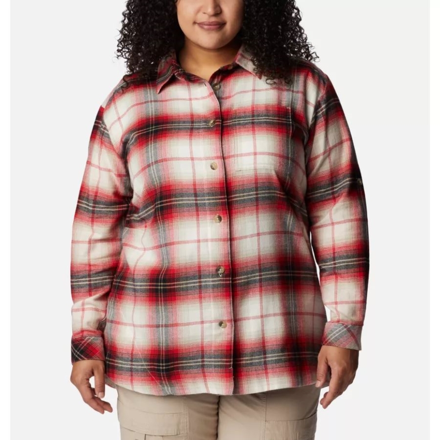 チョーク マルチ タータン レディース ホリー ハイダウェイ フランネル シャツ プラス サイズ コロンビア