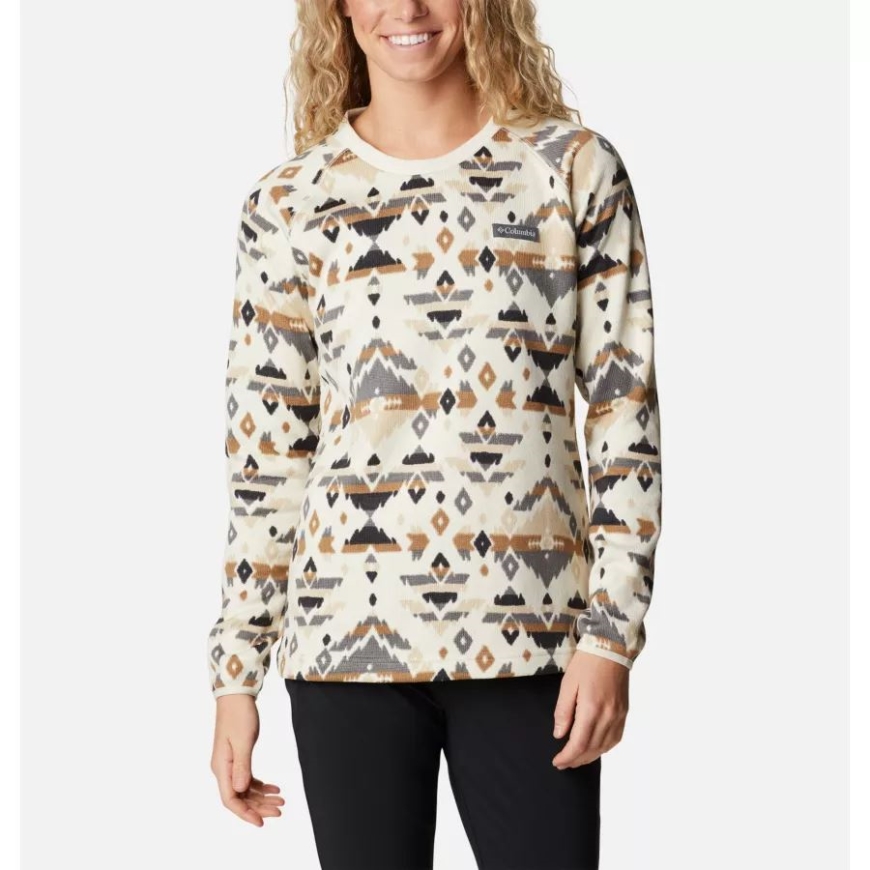 チョーク ロッキー Mt プリント レディース セーター ウェザー フリース クルー シャツ コロンビア