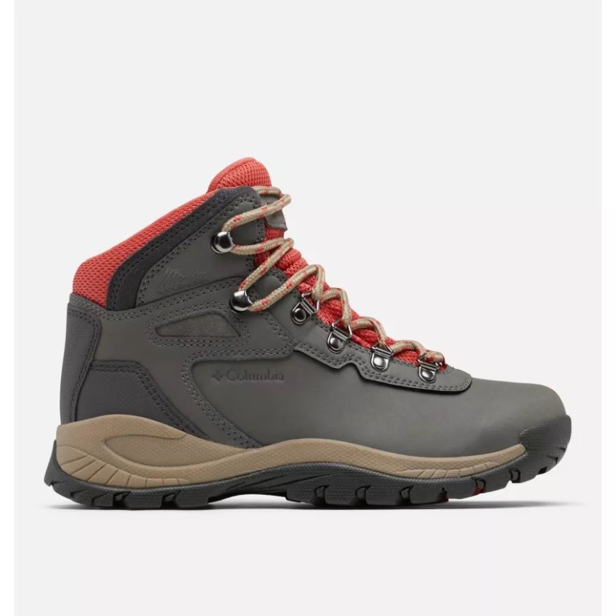 チャコール/焦げたサンゴ コロンビア ウィメンズ ニュートン リッジ プラス ウォータープルーフ ハイキング ブーツ