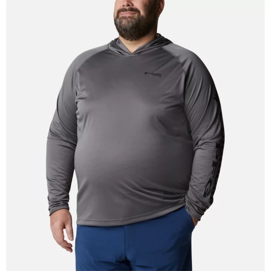 シティ グレー/ブラック ロゴ メンズ Pfg ターミナル タックル パーカー ビッグ コロンビア