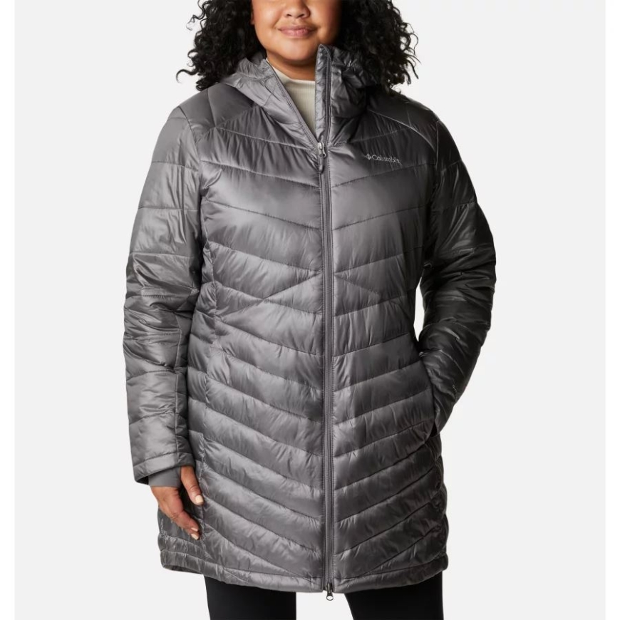 シティ グレー レディース ジョイ ピーク オムニ ヒート インフィニティ ミッド インサレーテッド フード付きジャケット プラスサイズ コロンビア