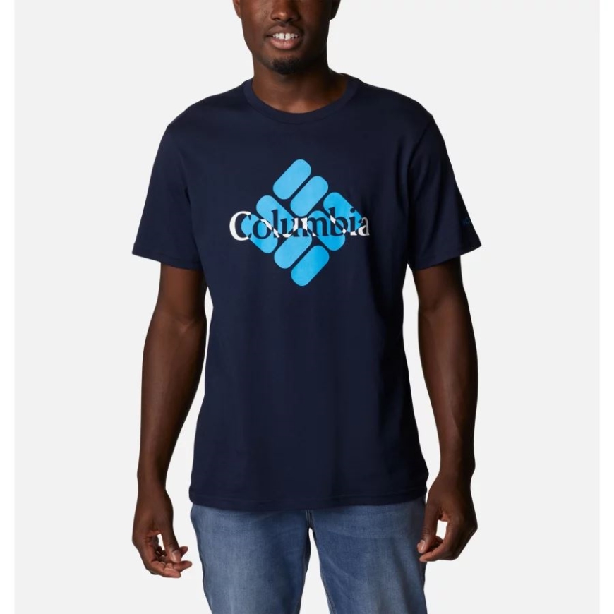 Collegiate Navy/centered Gem メンズ Csc グラフィック カジュアル オーガニックコットン Tシャツ コロンビア