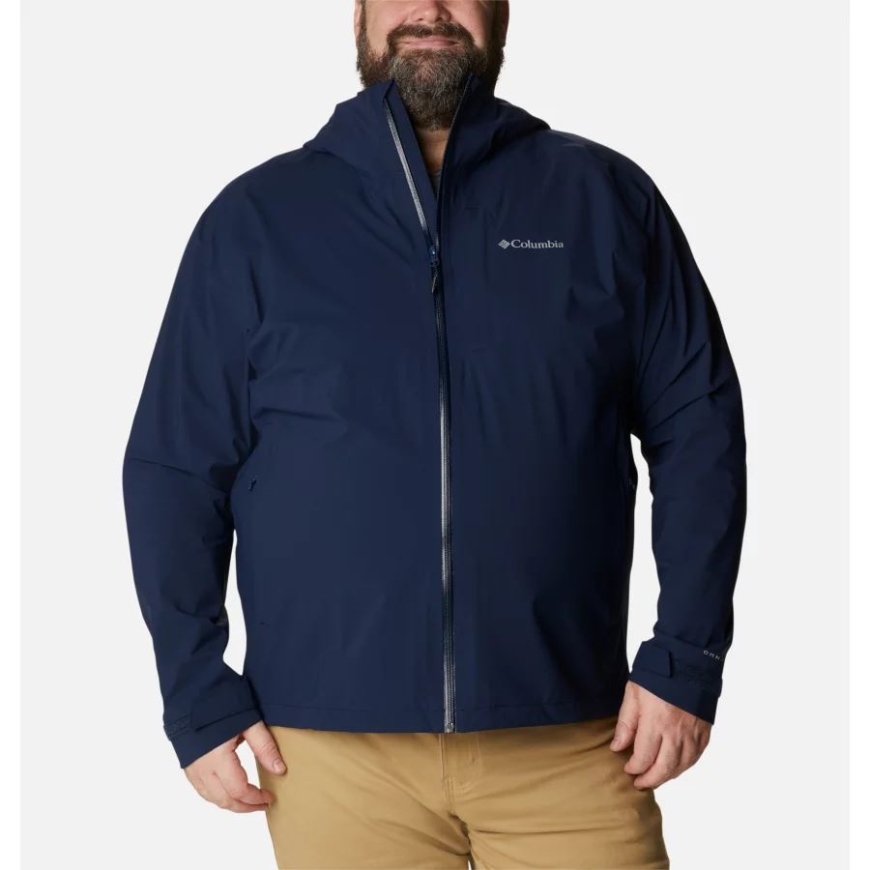 カレッジネイビー コロンビア メンズ アンプリドライ ウォータープルーフ シェル ウォーキング ジャケット エクステンデッドサイズ