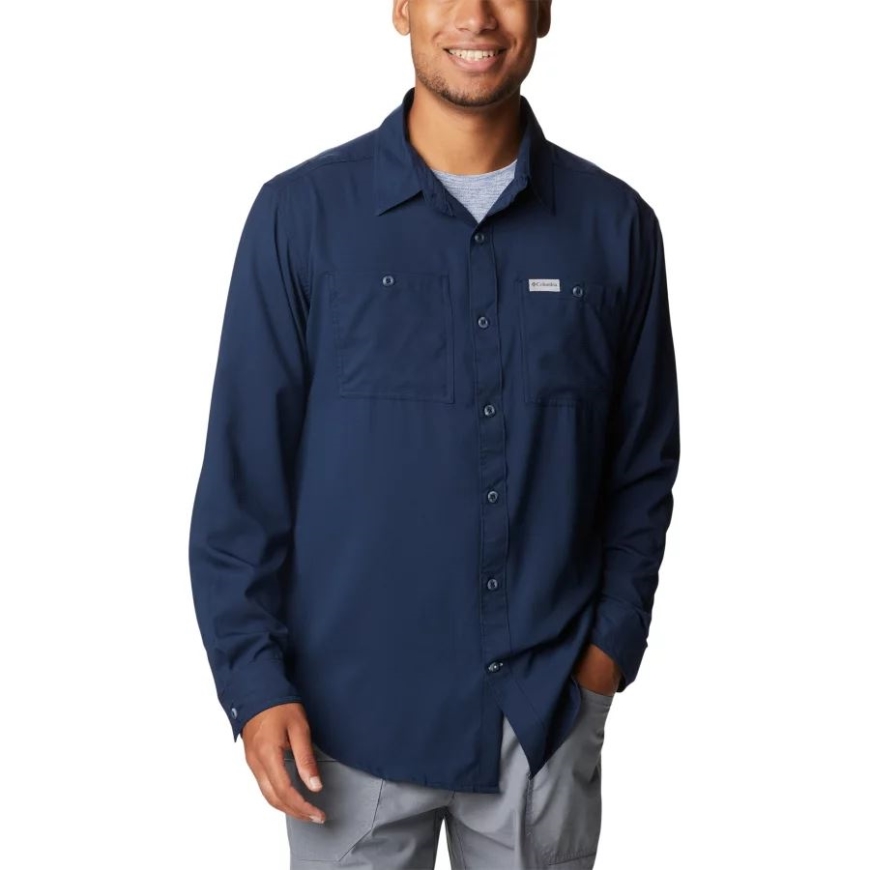 カレッジネイビー コロンビア メンズ ユーバー ウーブン ロングスリーブ