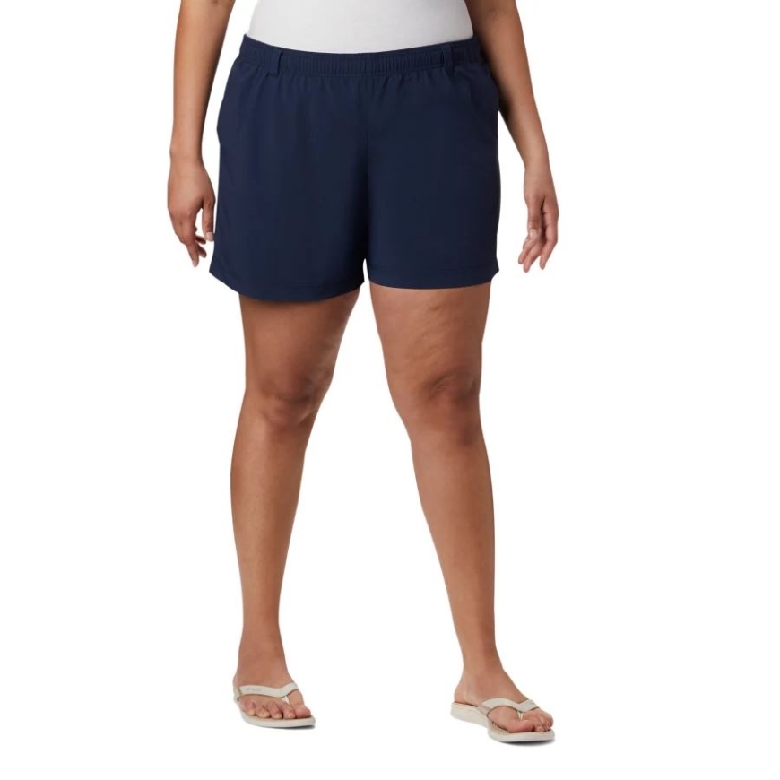 カレッジネイビー コロンビア ウィメンズ PFG バックキャスト ウォーターショーツ プラスサイズ