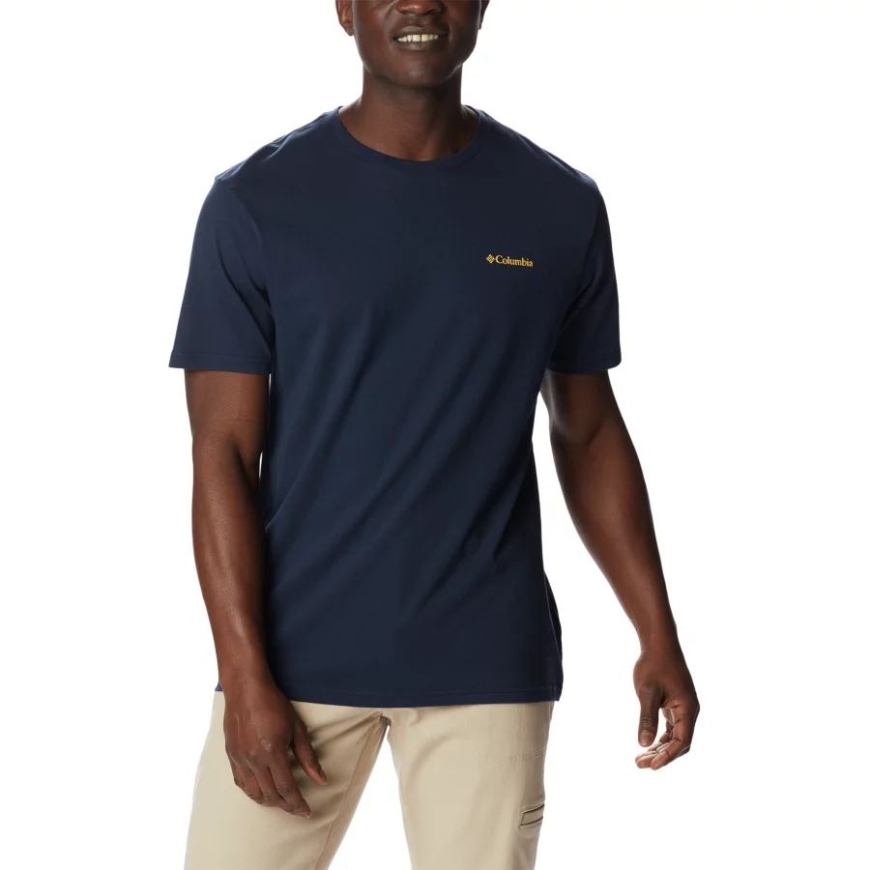 カレッジエイト ネイビー/ゴールデン ナゲット コロンビア メンズ ノース カスケード Tシャツ