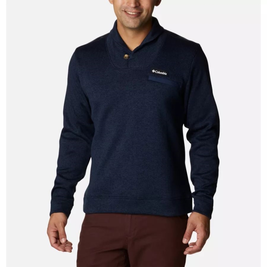 カレッジエイト ネイビー ヘザー コロンビア メンズ セーター ウェザー フリース プルオーバー