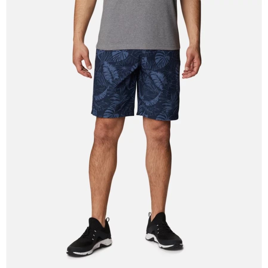 カレッジネイビー キング パームス プリント メンズ ウォッシュ アウト プリント ショーツ コロンビア