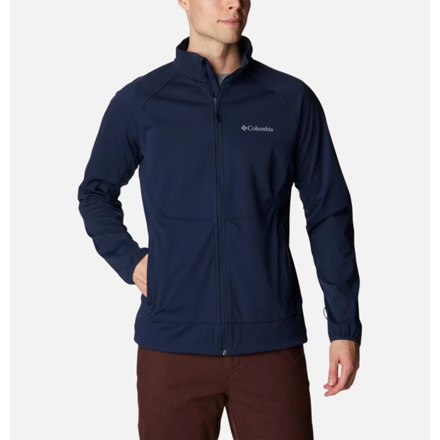 カレッジ ネイビー メンズ キャニオン メドウズ ソフトシェル フード付き ウォーキング ジャケット コロンビア