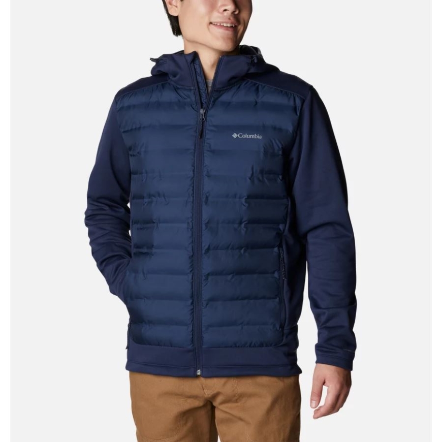 カレッジネイビー メンズ アウトシールド インサレーテッド フルジップ パーカー コロンビア