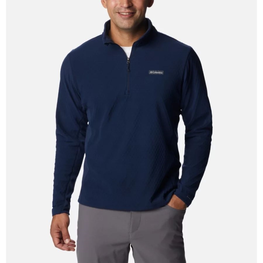 カレッジネイビー メンズ オーバーロード パス ハーフジップ シャツ コロンビア