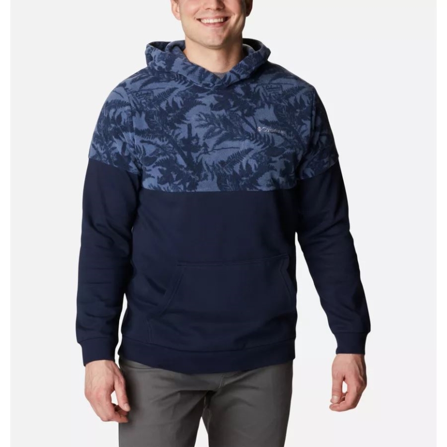 カレッジ ネイビー ノース ウッズ メンズ トレック プリント パーカー コロンビア
