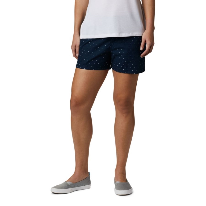 カレッジエイト ネイビー スイス ドット コロンビア レディース Pfg ボーンヘッド ストレッチ ショーツ