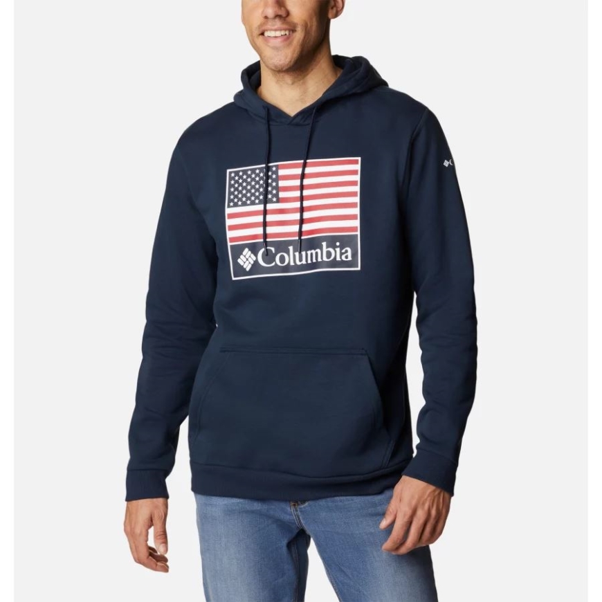 大学海軍/米国旗スタンプ グラフィック コロンビア メンズ Csc カントリー ロゴ パーカー