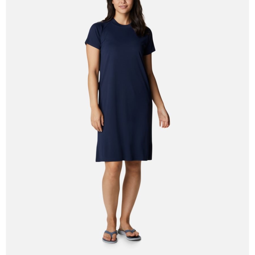 カレッジ ネイビー/ホワイト ロゴ コロンビア レディース Pfg タイダル ティー ドレス