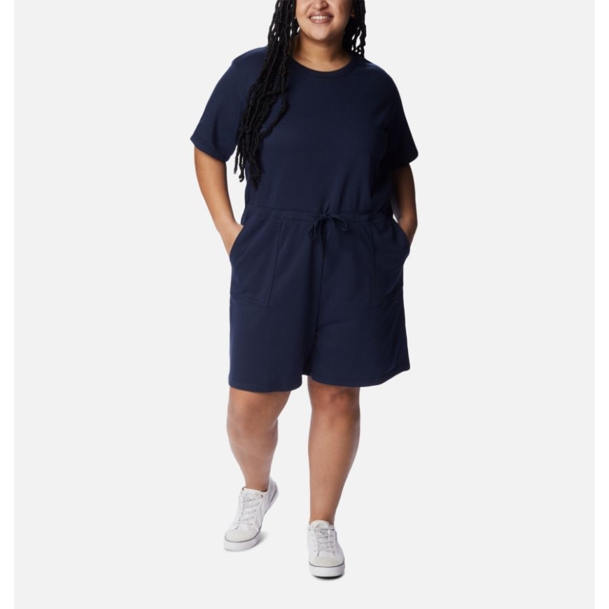 カレッジネイビー レディース コロンビア トレック フレンチテリー ロンパース プラスサイズ コロンビア