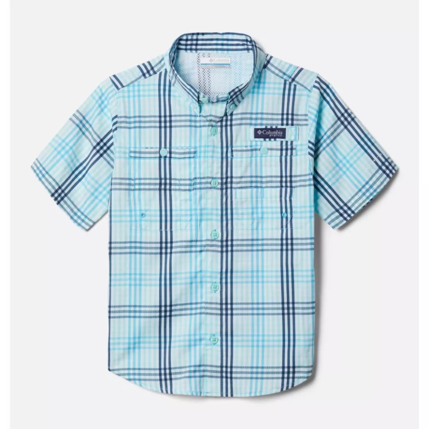 コロンビア環礁 ブランケット ギンガム ボーイズ Pfg スーパータミアミ 半袖シャツ