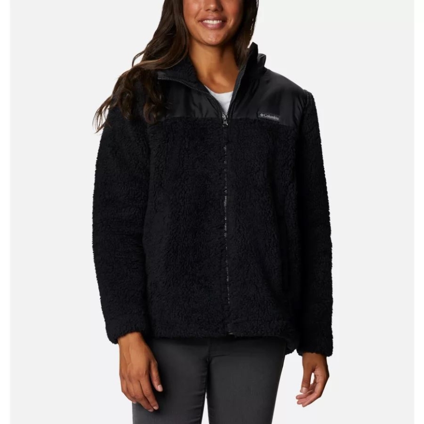 コロンビアブラックオータムライトフード付きフリースフルジップ