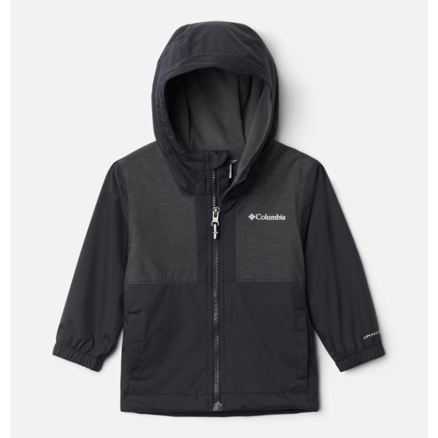 コロンビア ブラック/ブラック スラブ ボーイズ 幼児 レイン トレイル フリース裏地付きジャケット