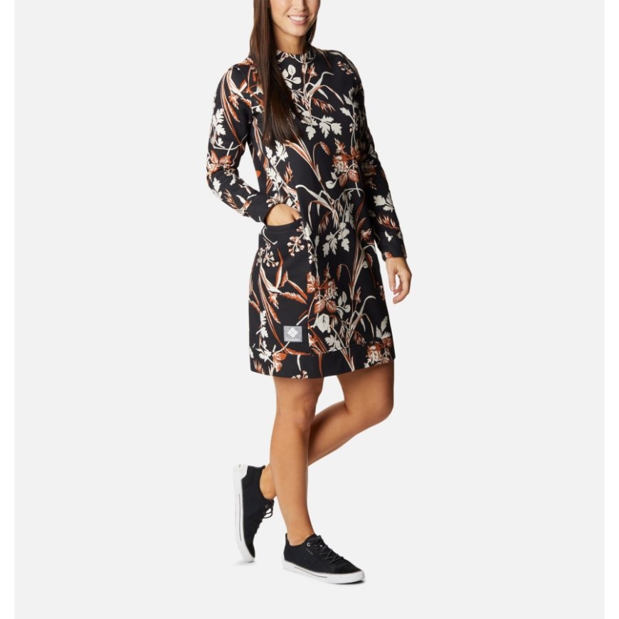 コロンビア ブラック フォールグラス プリント レディース コロンビア ロッジ ドレス