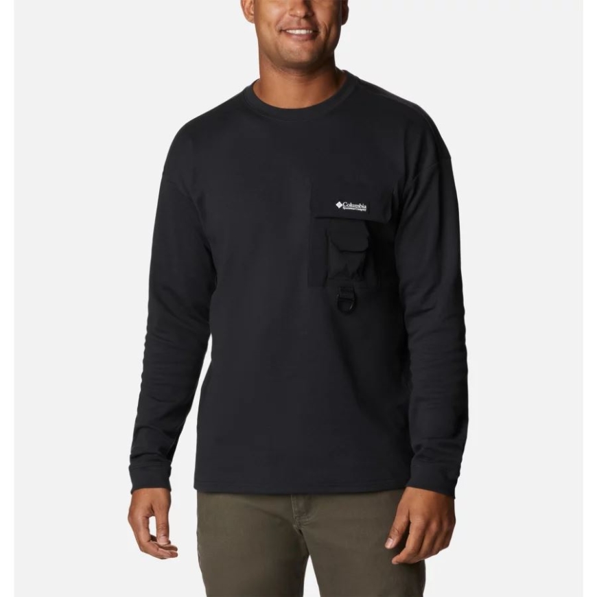 コロンビアブラックメンズフィールドクリークダブルニット長袖シャツ