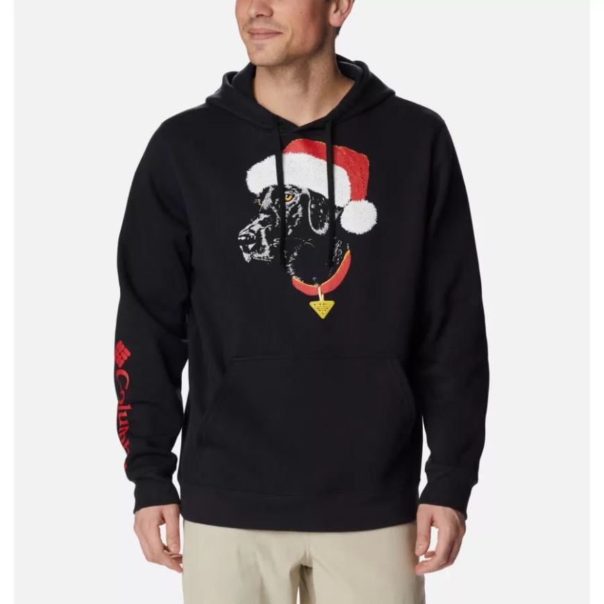 コロンビア ブラック/レッド スパーク サンタの足 メンズ Phg ヘリテージ パーカー