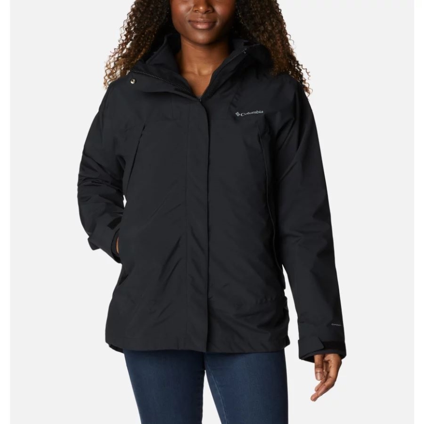 コロンビア ブラック レディース キャニオン メドウズ 3-in-1 防水ウォーキング ジャケット