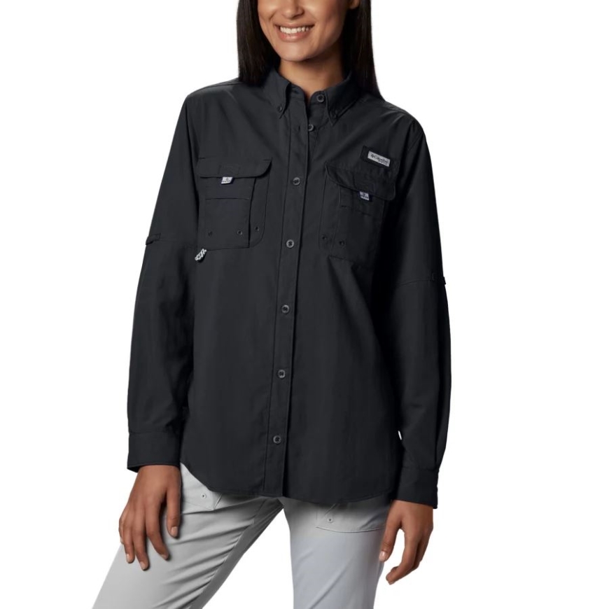 コロンビアブラックレディースpfgバハマロングスリーブシャツ