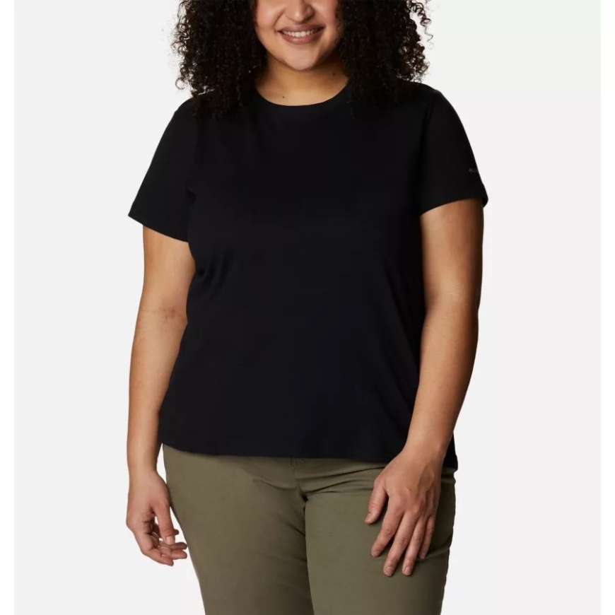 コロンビア ブラック レディース サファイア ポイント ショート スリーブ シャツ プラス サイズ