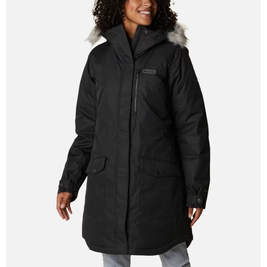 コロンビア ブラック レディース サトル マウンテン ロング インサレーテッド ジャケット