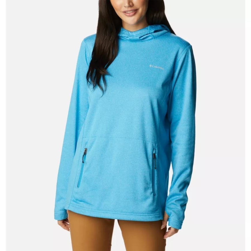 コロンビア ブルー チル ヘザー レディース パーク ビュー フード付きフリース プルオーバー