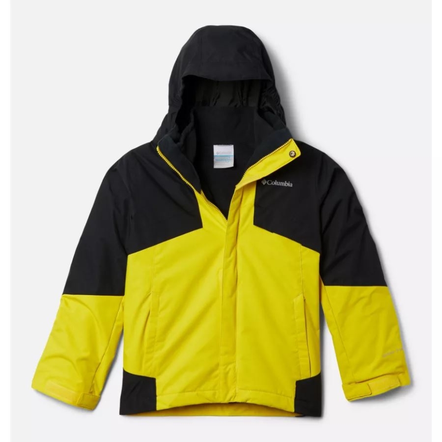 コロンビア ボーイズ バガブー II フリース インターチェンジ ジャケット レーザー レモン/ブラック
