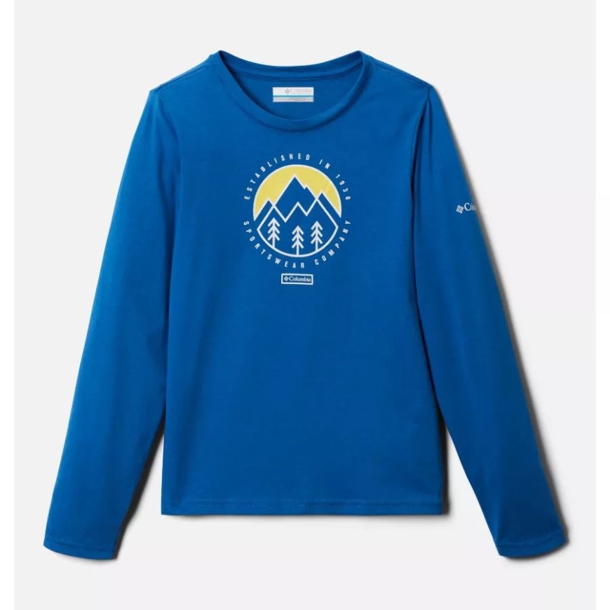 コロンビア ボーイズ ドブソン パス 長袖 グラフィック Tシャツ 明るいインディゴ/アウトドア パーク