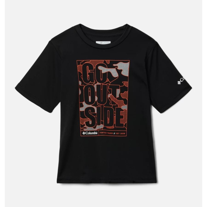 コロンビア ボーイズ エディスン トレイル グラフィック Tシャツ ブラック/アウトドア