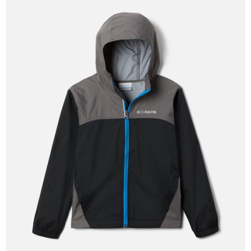 コロンビア ボーイズ グレンネーカー レインジャケット ブラック/シティグレー