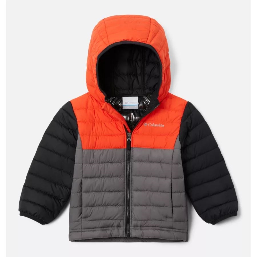 コロンビア ボーイズ 幼児 パウダー ライト フード付きジャケット シティ グレー/レッド クオーツ/ブラック